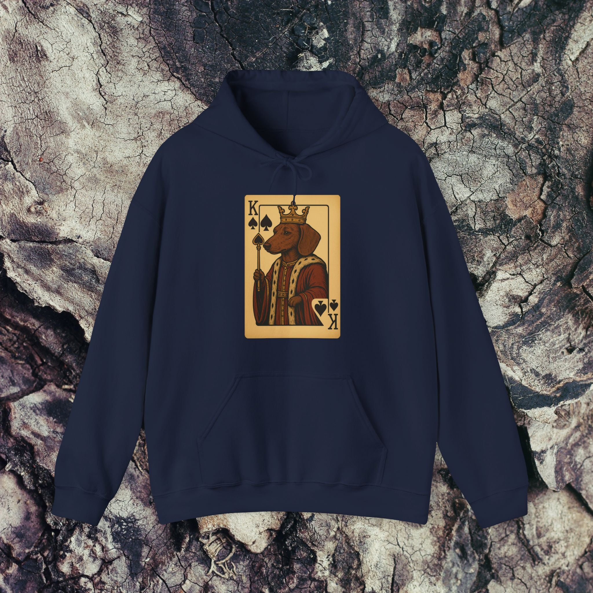 Vintage Dog King Hoodie, Unisex Hooded Sweatshirt, Animal Lover Gift, Cozy Sweatshirt, Unique Dog Apparel, Gift for Pet Owners