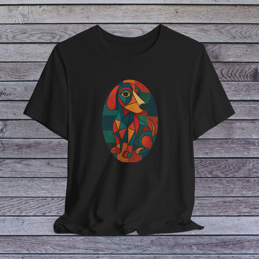 Colorful Dog Art Unisex Tee, Stylish Pet Lover Shirt, Unique Gift for Dog Owners, Casual Wear, Animal Lover Gift