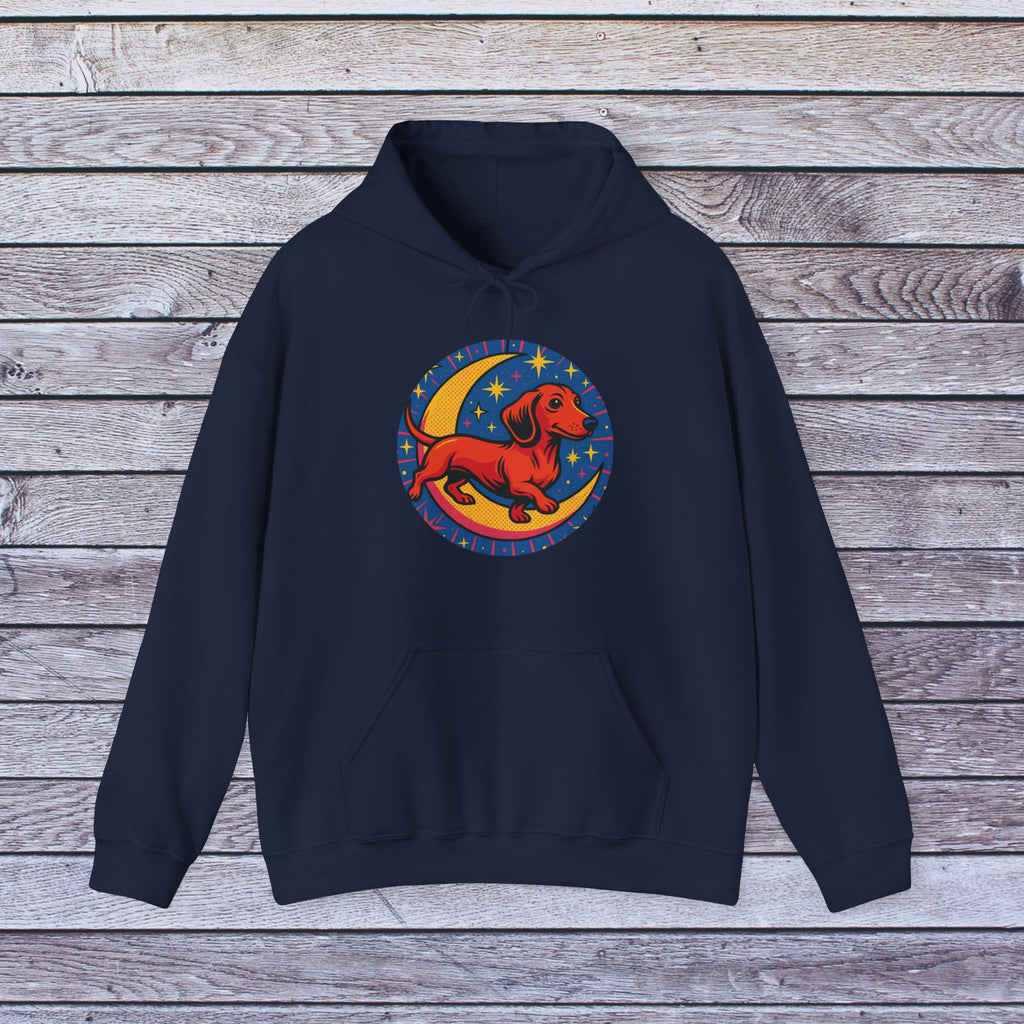 Cosmic Dachshund Hoodie - Cute Dog Sweatshirt, Pet Lover Gift, Cozy Sweatshirt, Animal Lover Apparel, Birthday Gift