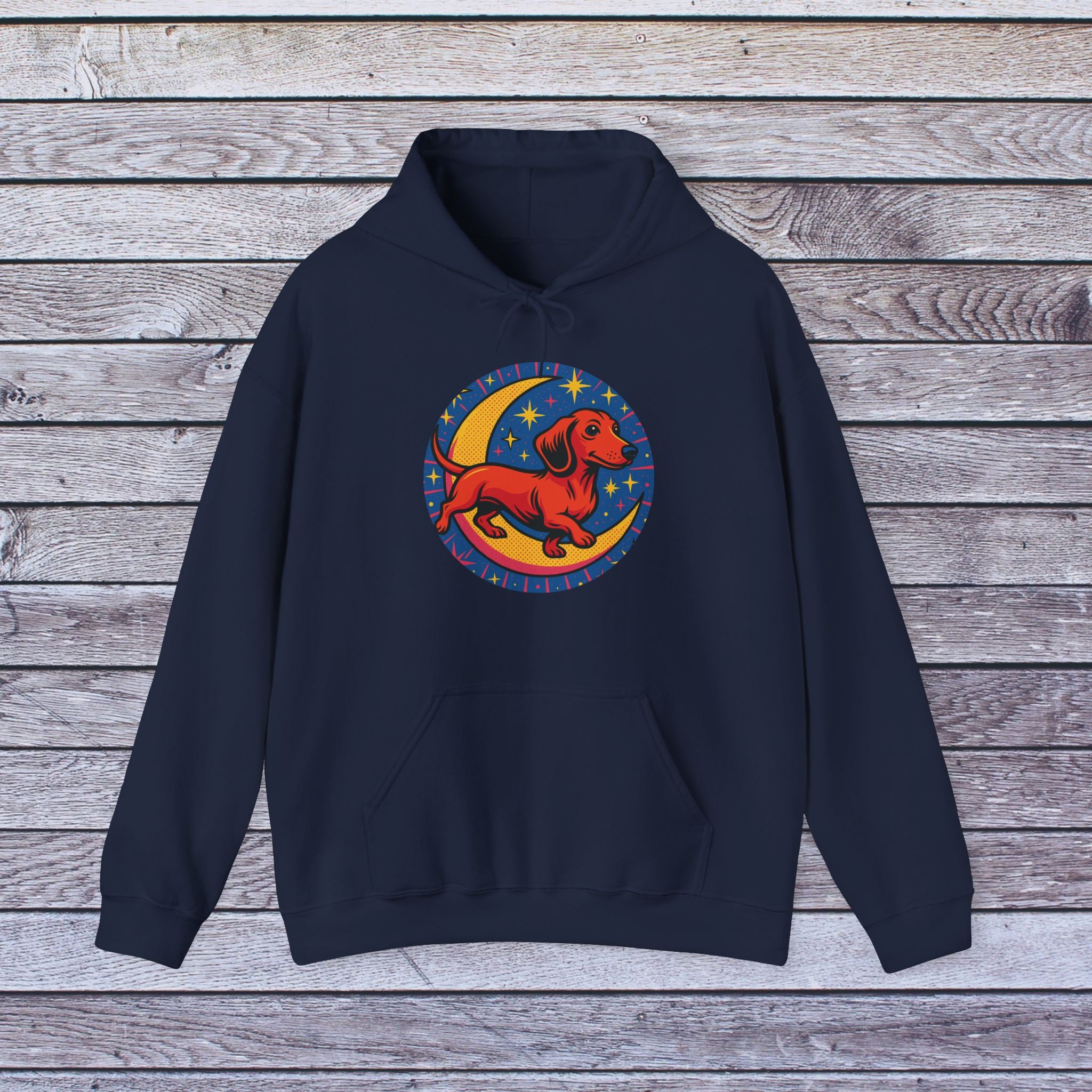 Cosmic Dachshund Hoodie - Cute Dog Sweatshirt, Pet Lover Gift, Cozy Sweatshirt, Animal Lover Apparel, Birthday Gift