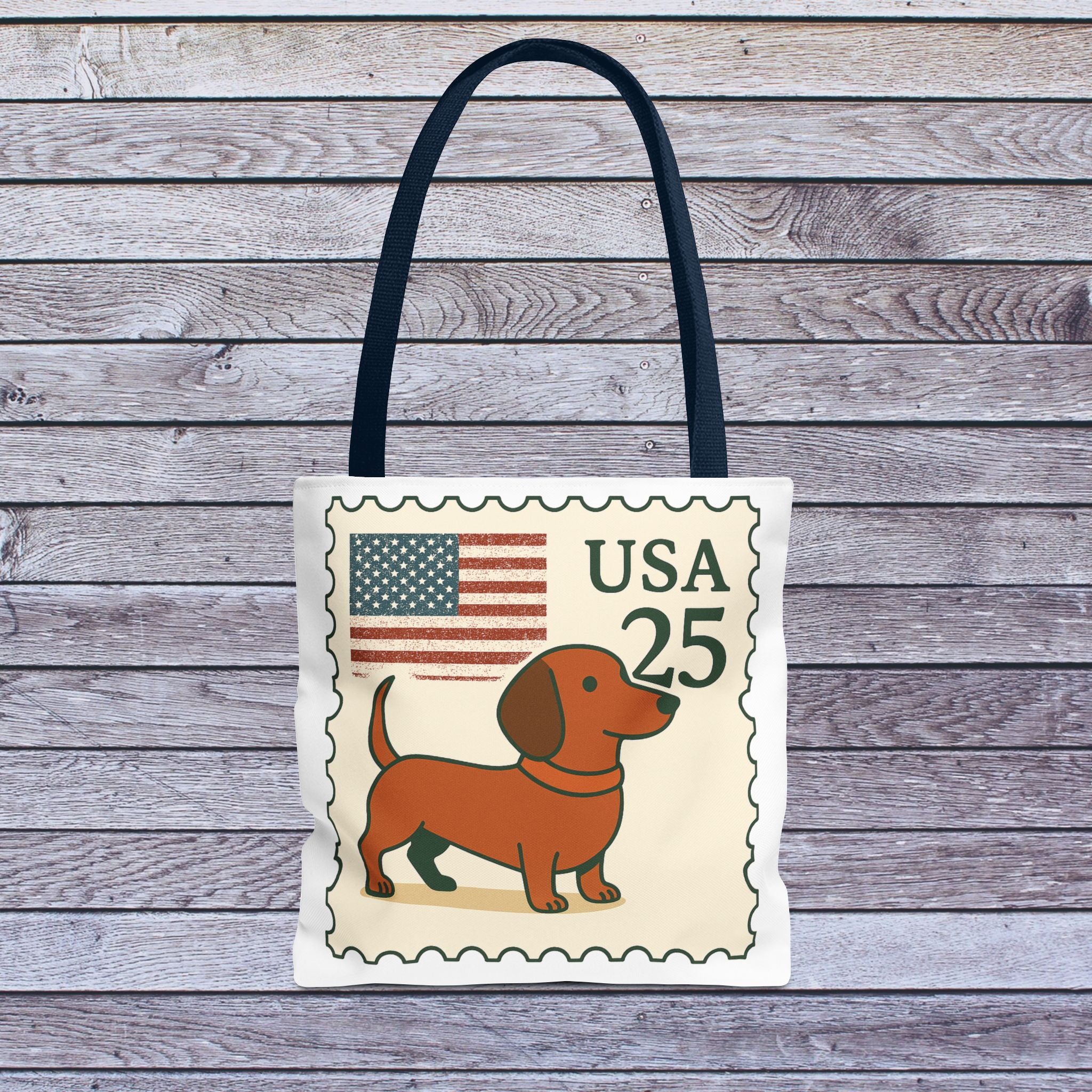 Dachshund Stamp Tote Bag – Unique Gift for Dog Enthusiasts
