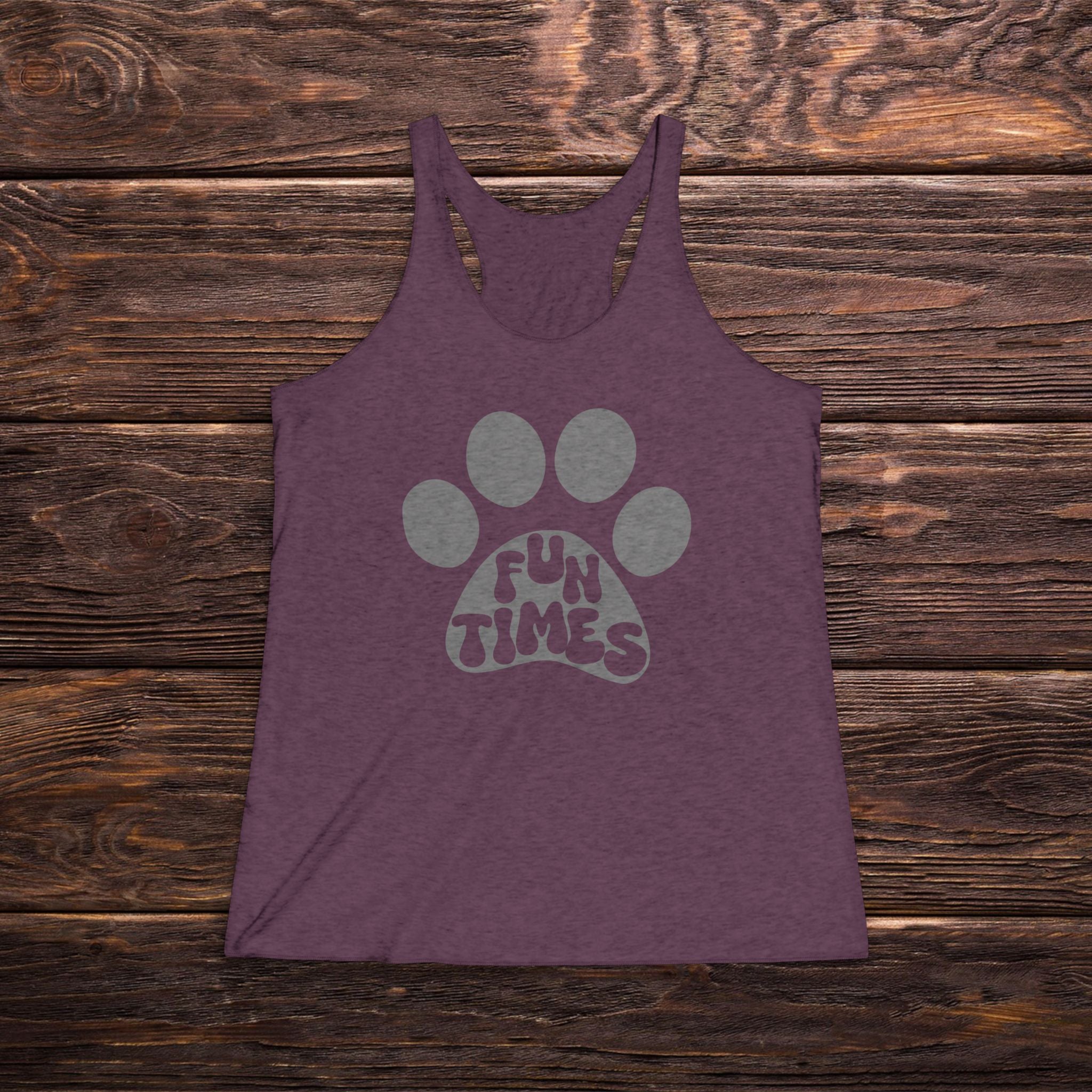 Dog Paw 'Fun Times' Racerback Tank – Women's Pet Lover Graphic Tank Top