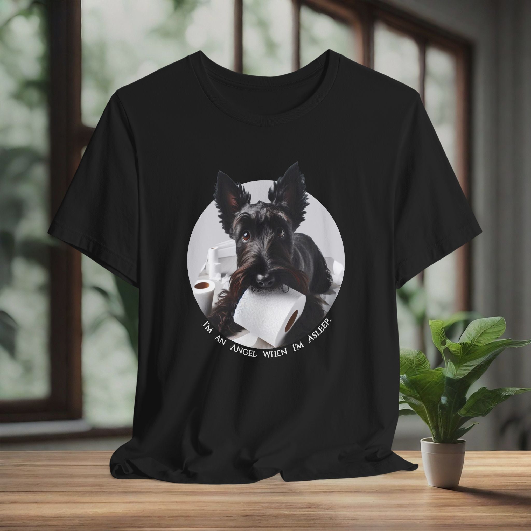 Funny Dog Lover Tee - 'I'm an Angel When I'm Asleep' Unisex Jersey Short Sleeve T-Shirt