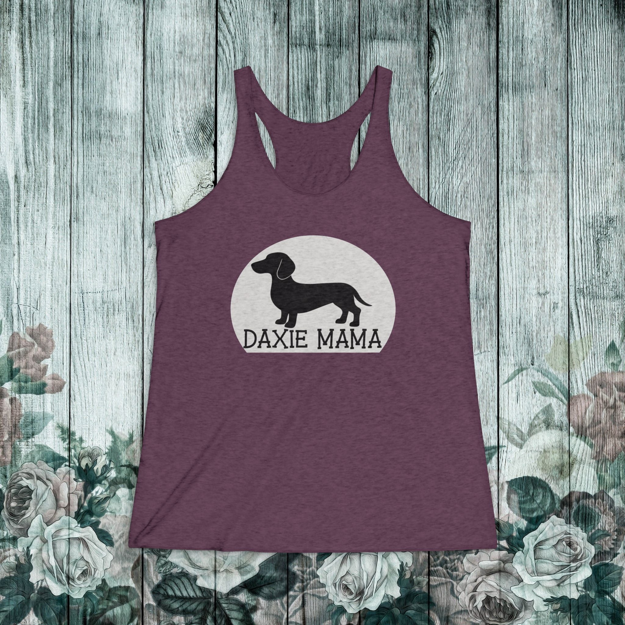 Daxie Mama Racerback Tank — Dachshund Mom Graphic Tank Top
