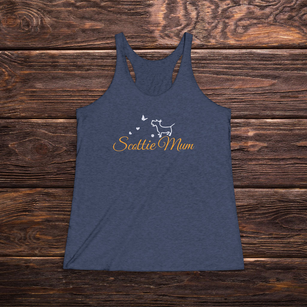 Scottie Mum Racerback Tank Top — Cute Scottie Dog Mom Graphic Tank