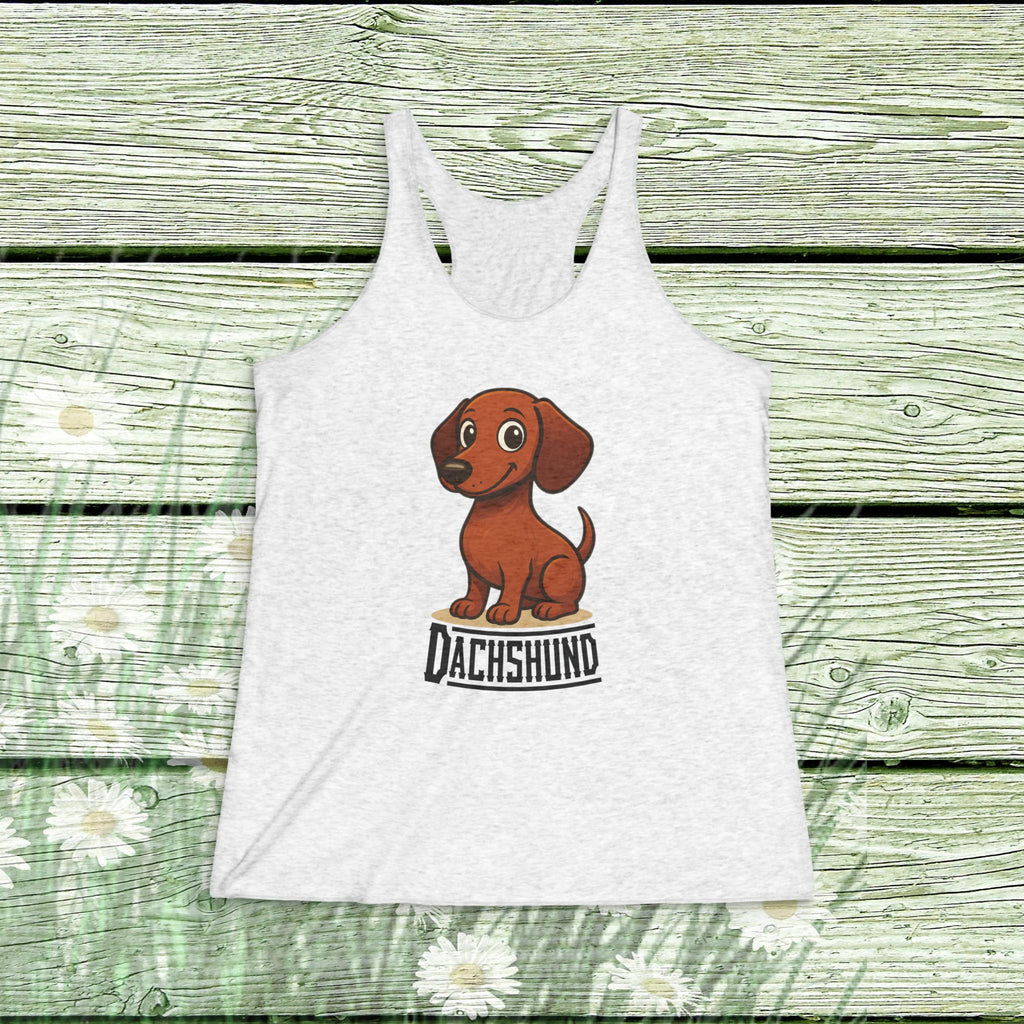 Women’s Dachshund Racerback Tank – Mischievous Daxie Design