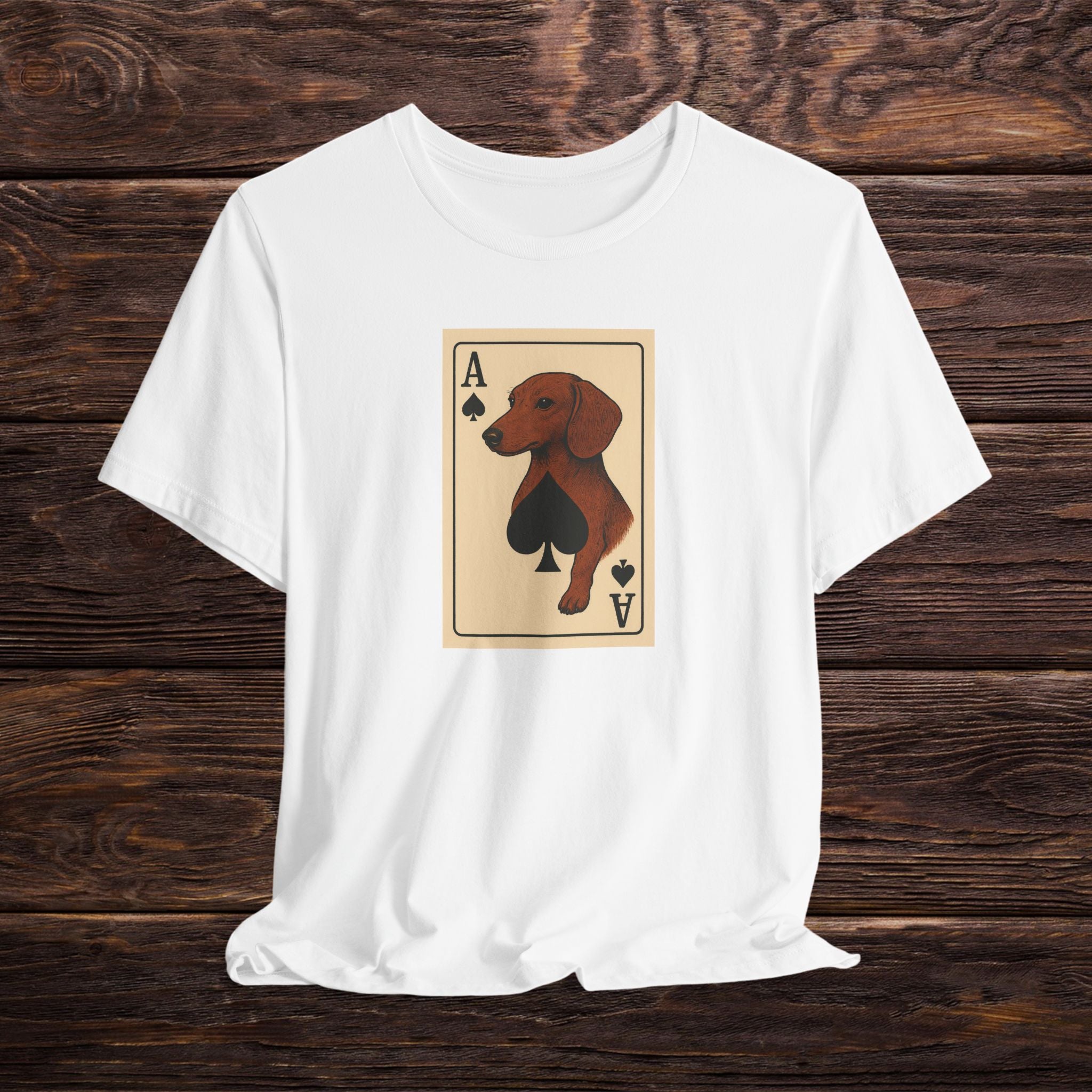 Sausage Dog Lover's Ace of Spades Tee - Fun Unisex Short Sleeve Shirt for Pet Owners, Gift for Dog Lovers, Casual Wear, Animal Lover Shirt, [...]