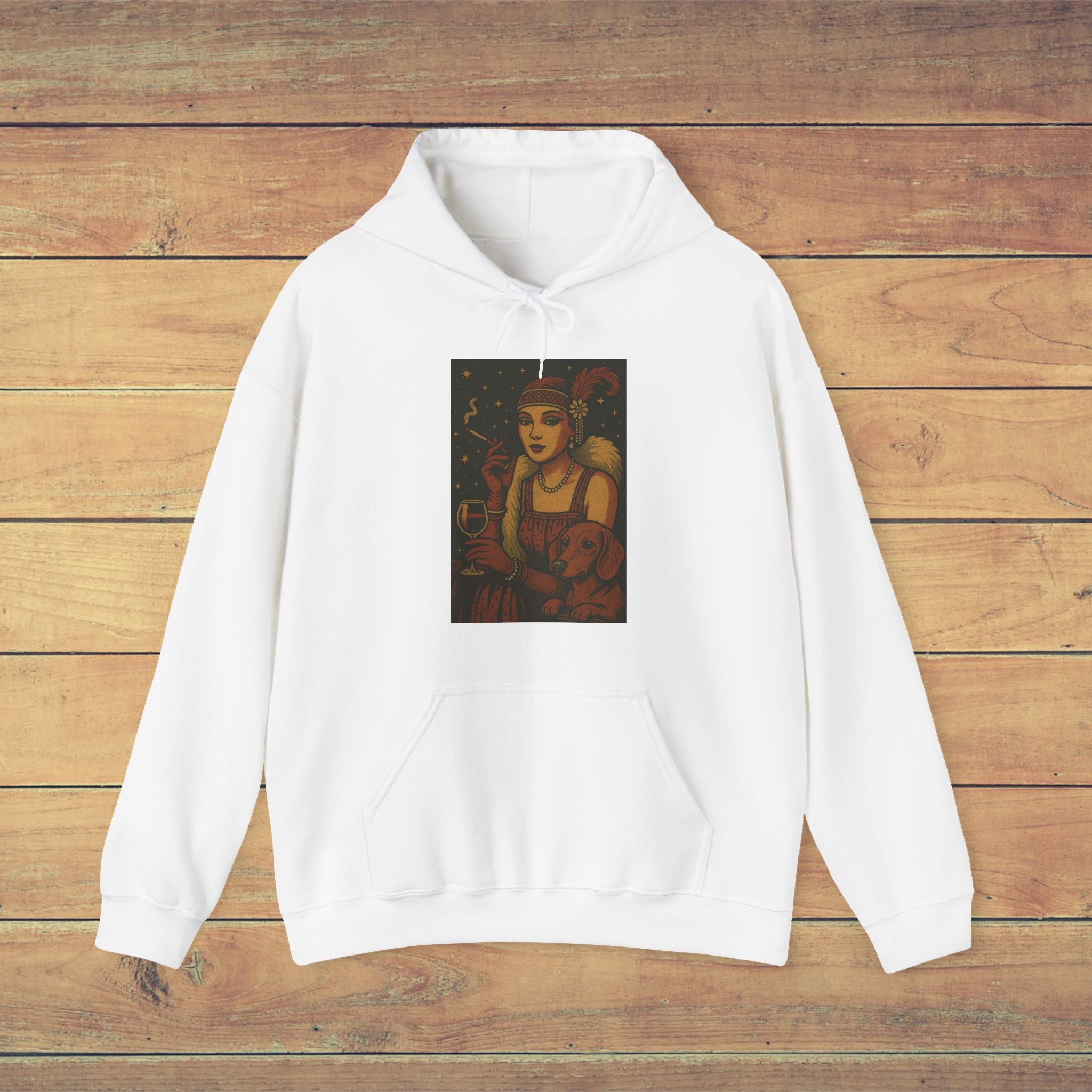 Artistic Unisex Hoodie with Vintage Vibe, Cozy Sweatshirt, Gift for Art Lovers, Casual Fashion, Unique Design Hooded Sweatshirt