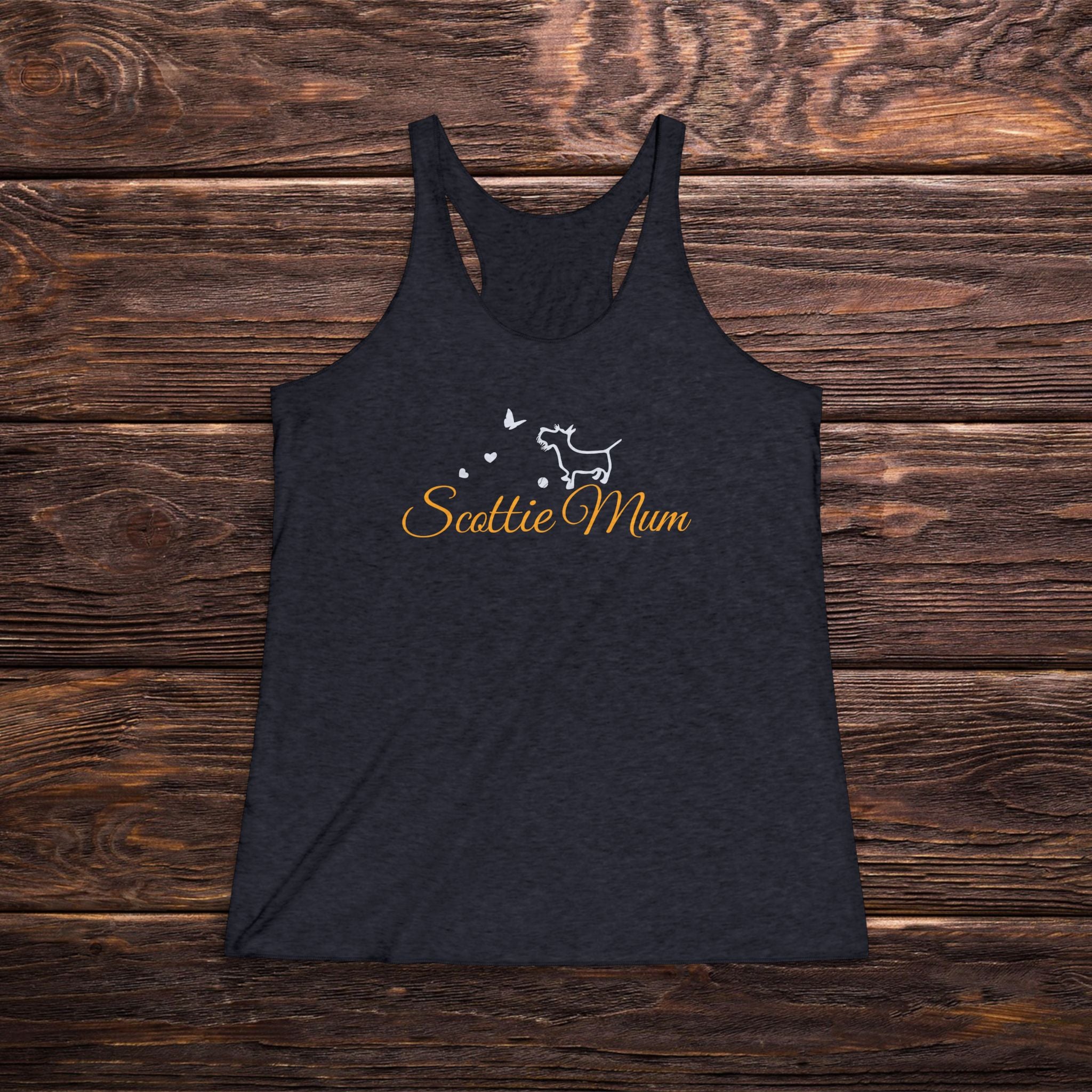 Scottie Mum Racerback Tank Top — Cute Scottie Dog Mom Graphic Tank