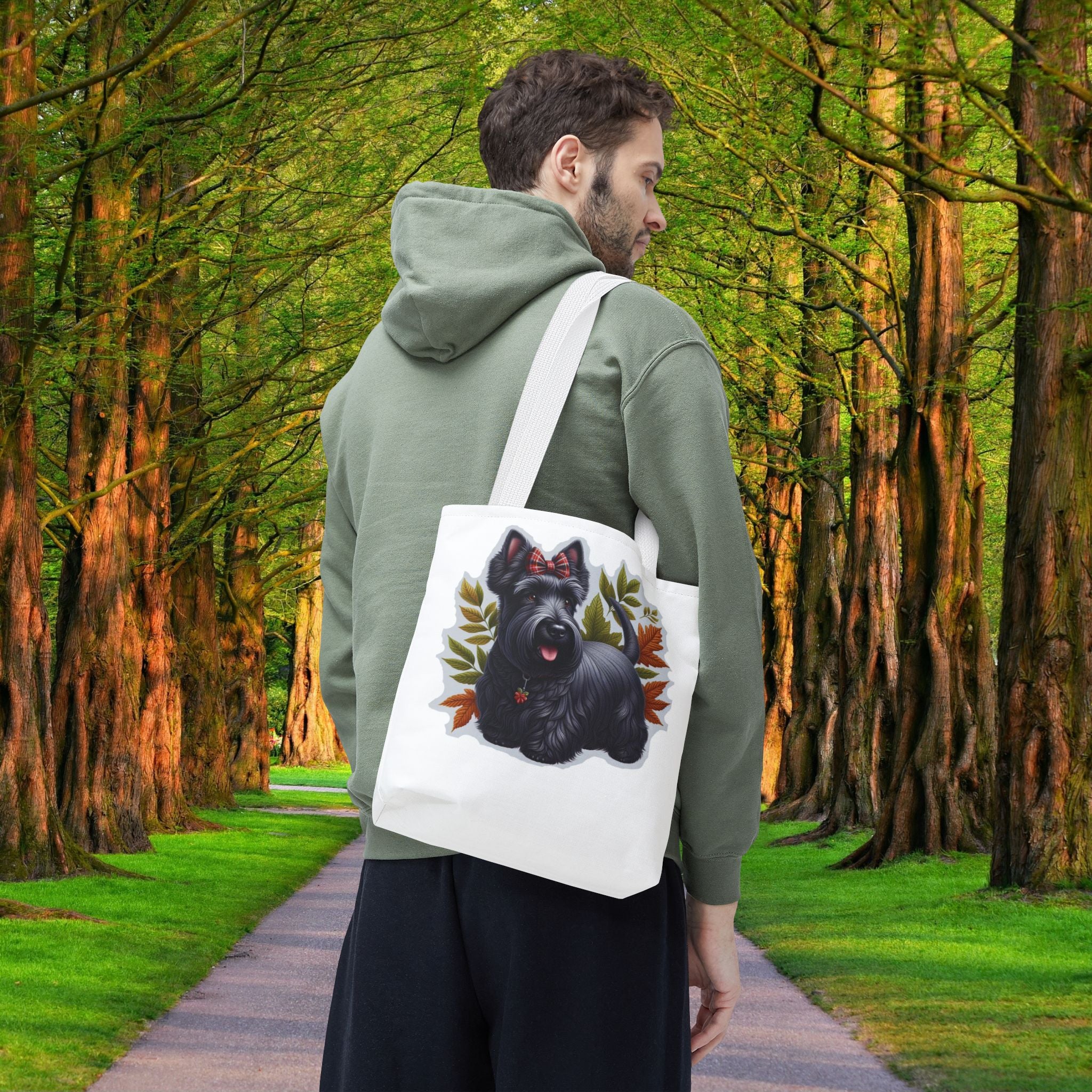 Scottish Terrier Autumn Tote Bag - Cute Dog Design for Pet Lovers
