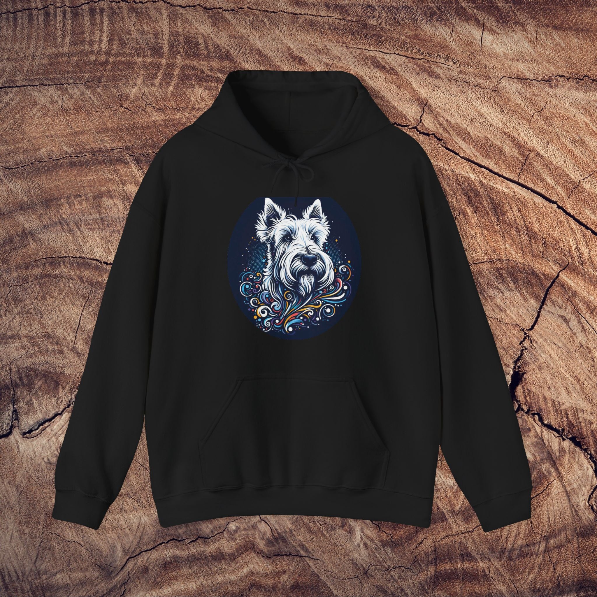 Whimsical Dog Hoodie - Heavy Blend Sweatshirt with Colorful Canine Design