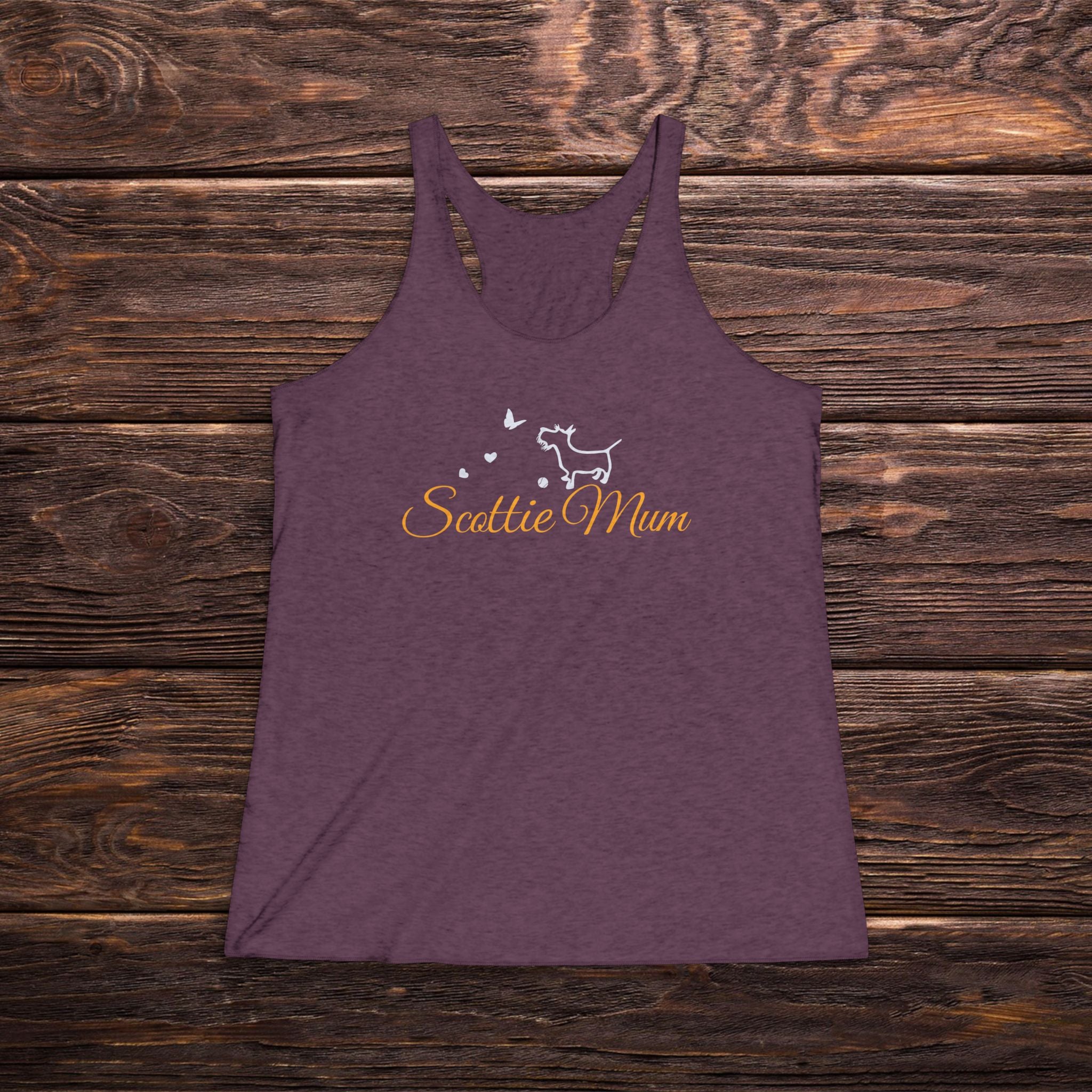 Scottie Mum Racerback Tank Top — Cute Scottie Dog Mom Graphic Tank