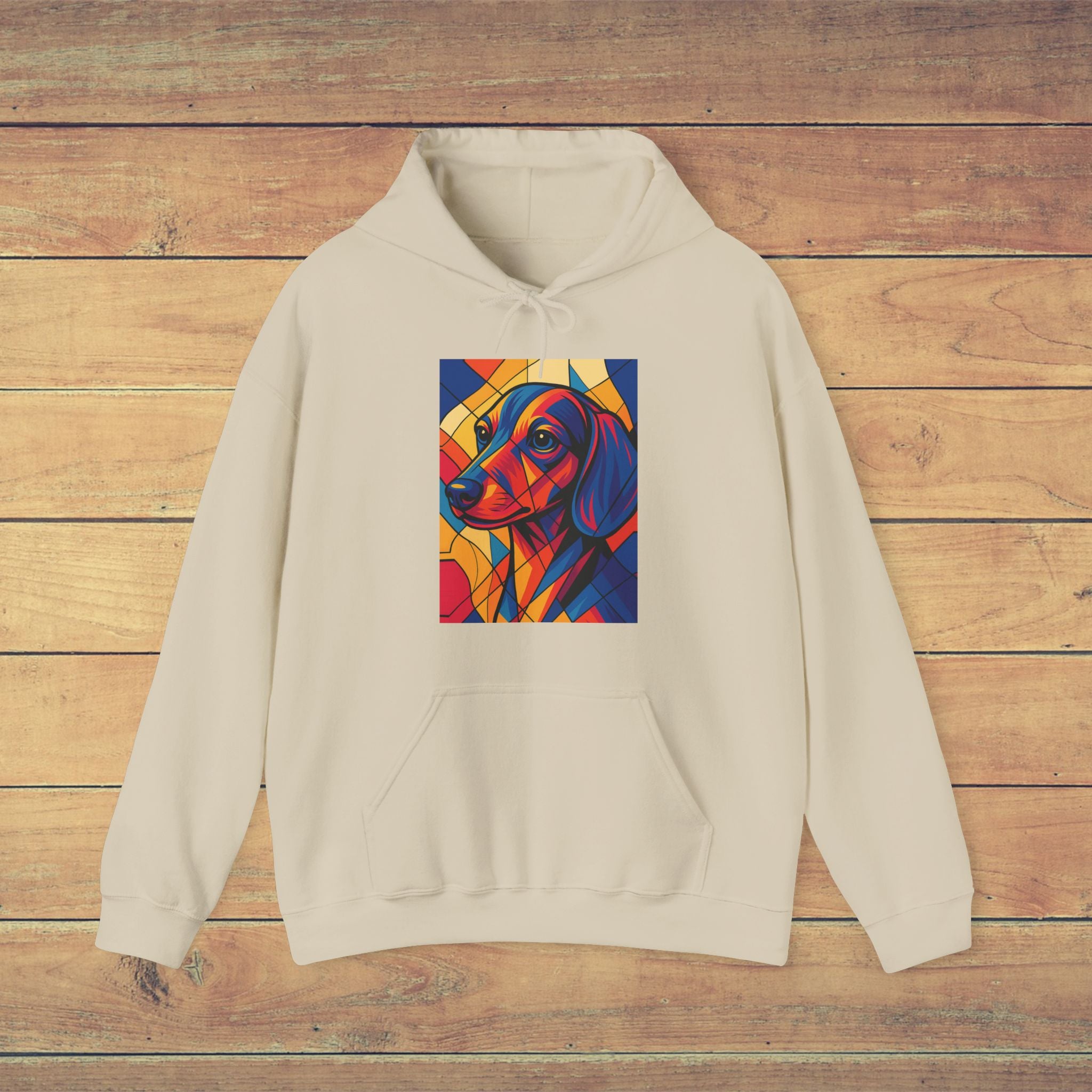 Vibrant Dog Art Hoodie, Pet Lover Sweatshirt, Colorful Animal Gift, Unisex Hoodie, Cozy Fashion for Dog Owners