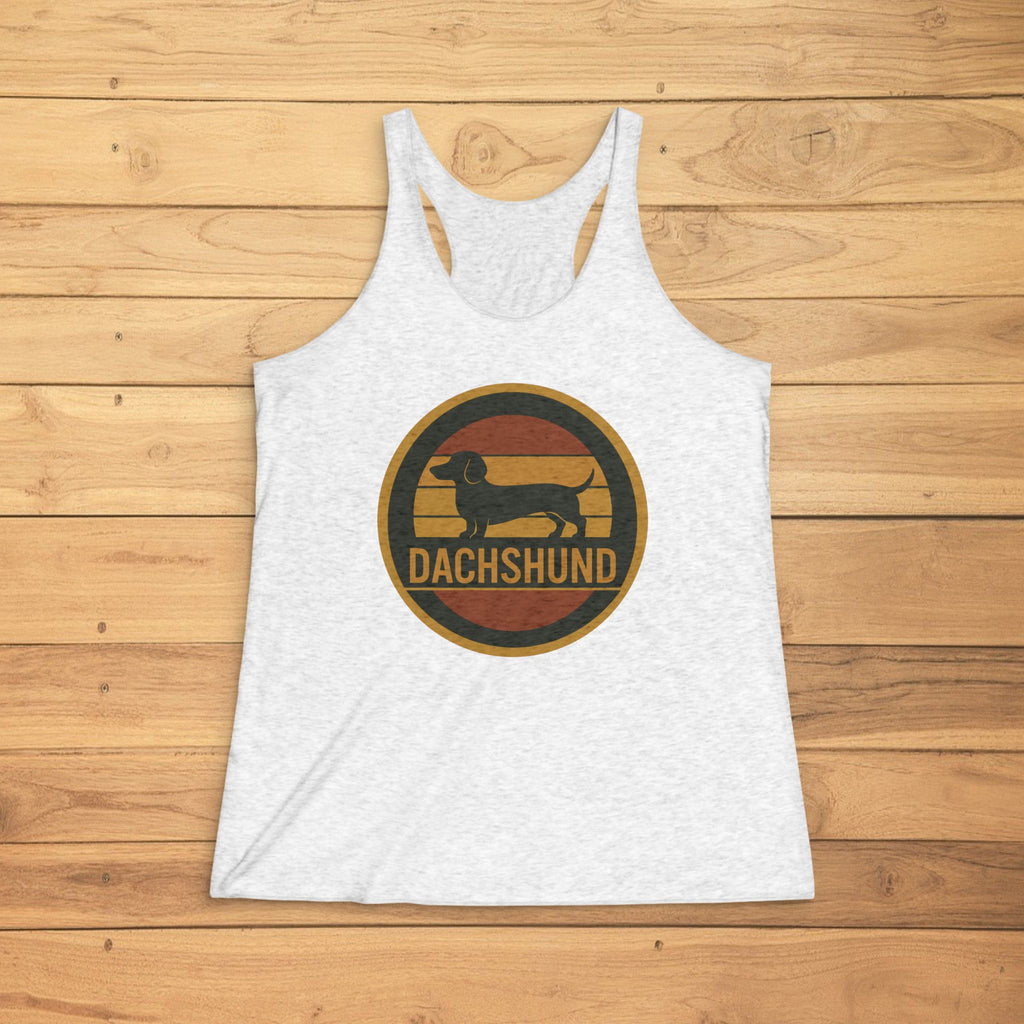 Dachshund Retro Circle Racerback Tank