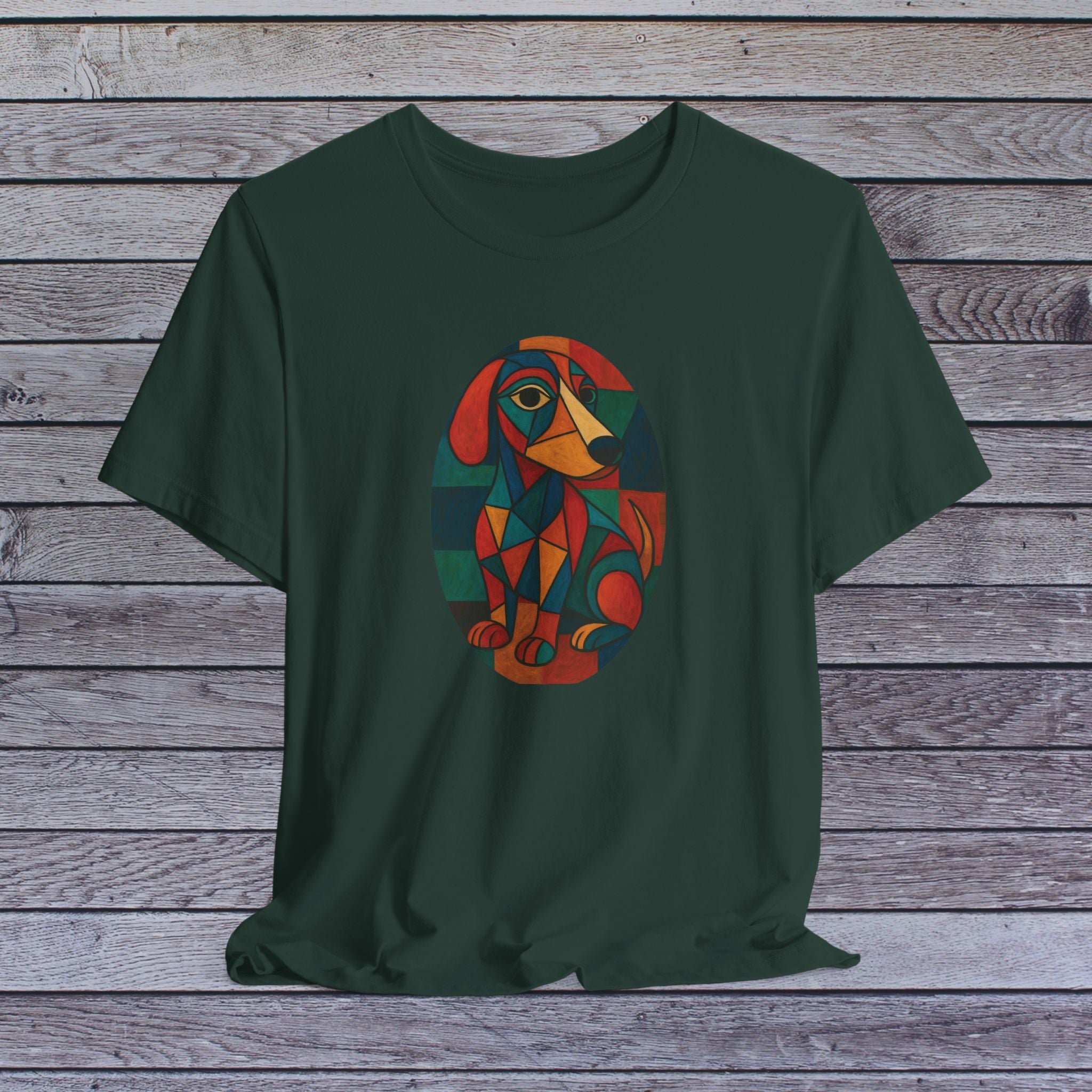 Colorful Dog Art Unisex Tee, Stylish Pet Lover Shirt, Unique Gift for Dog Owners, Casual Wear, Animal Lover Gift