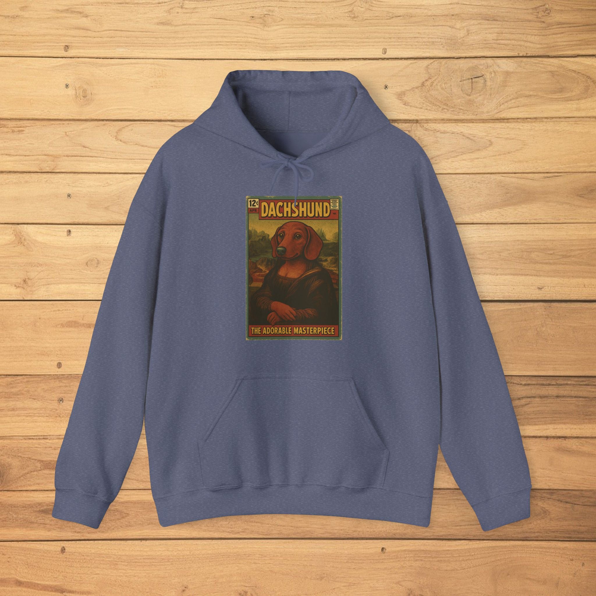 Dachshund Art Hoodie, Cute Dog Lover Sweatshirt, Animal Gifts, Pet Owner Apparel, Vintage Style Unisex Hoodie