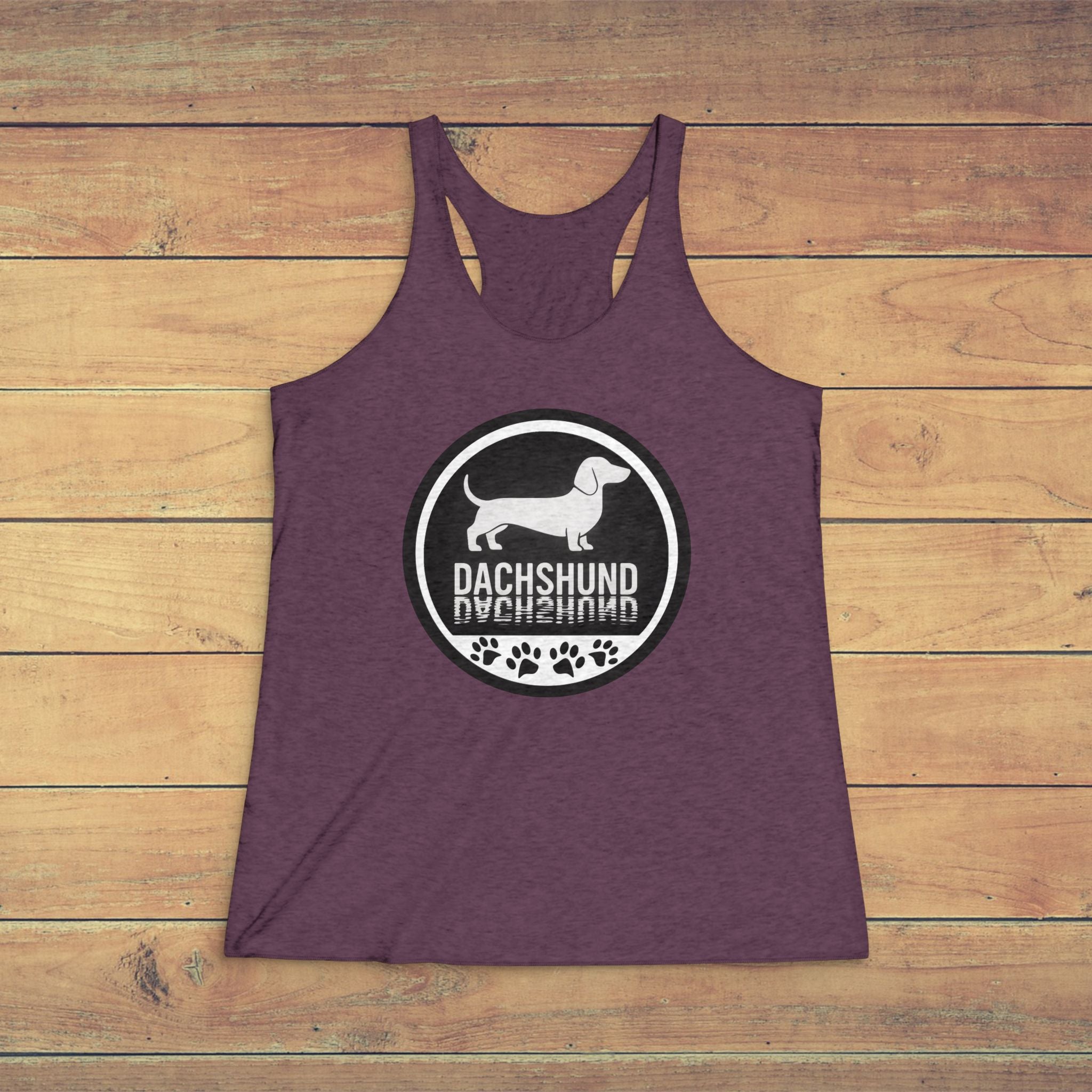 Women's Tri-Blend Dachshund Racerback Tank Top