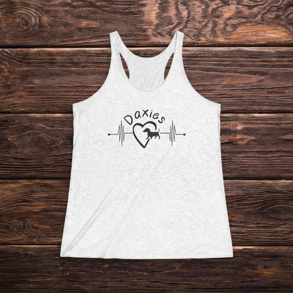 Dachshund Heartbeat Racerback Tank - Daxies Dog Mom Tank Top