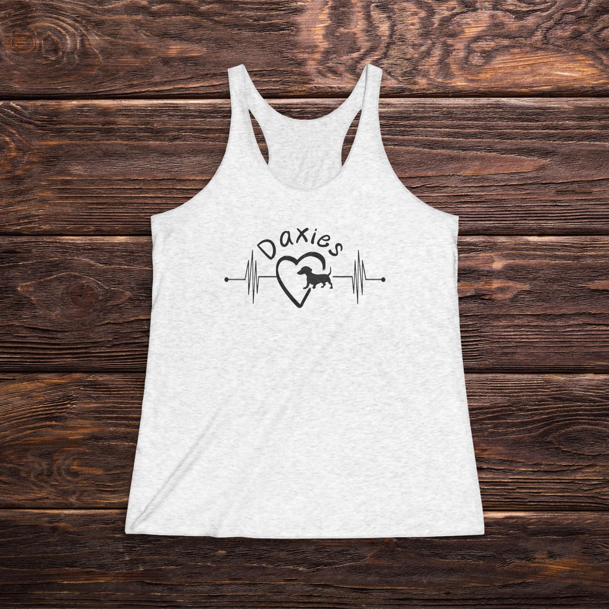 Dachshund Heartbeat Racerback Tank - Daxies Dog Mom Tank Top