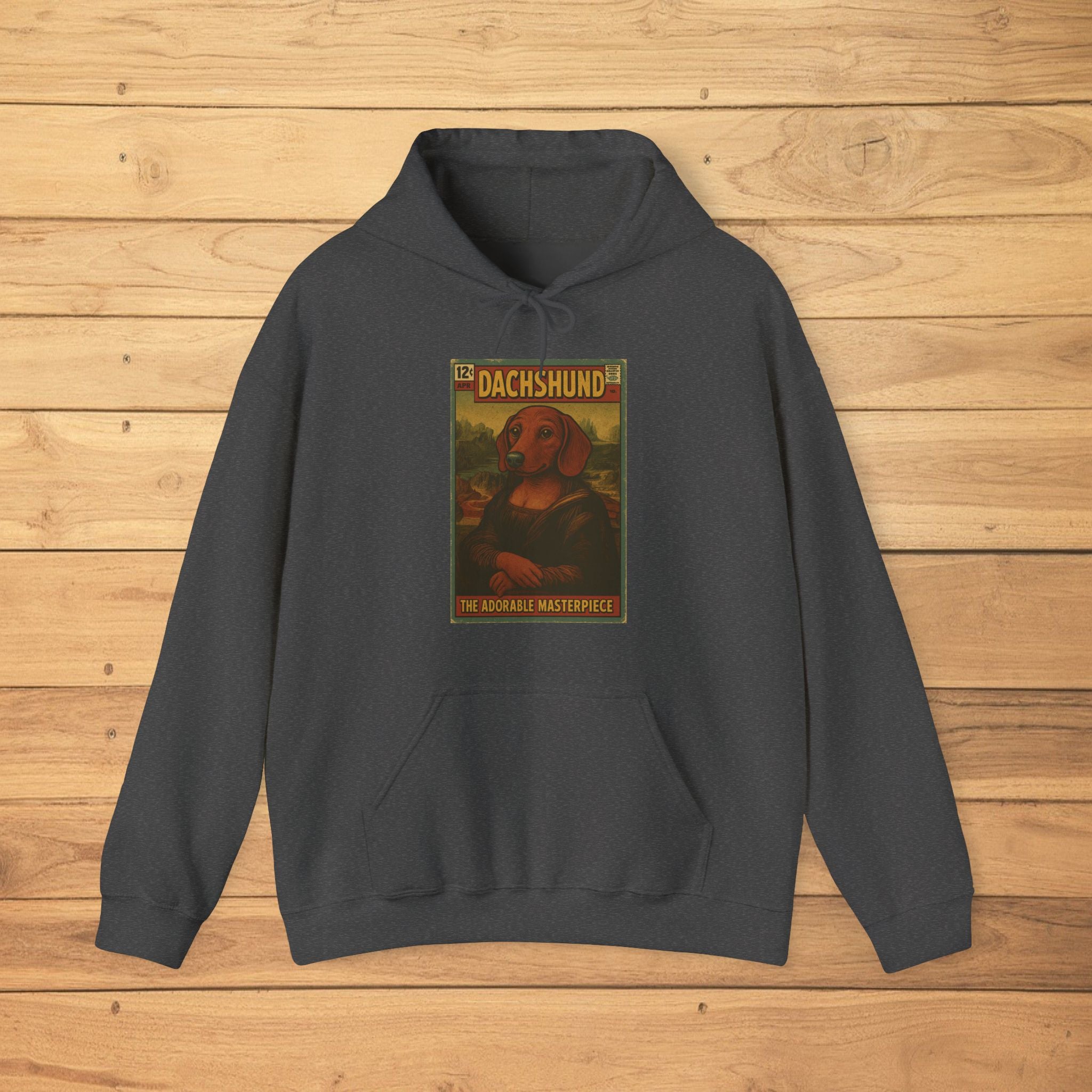 Dachshund Art Hoodie, Cute Dog Lover Sweatshirt, Animal Gifts, Pet Owner Apparel, Vintage Style Unisex Hoodie