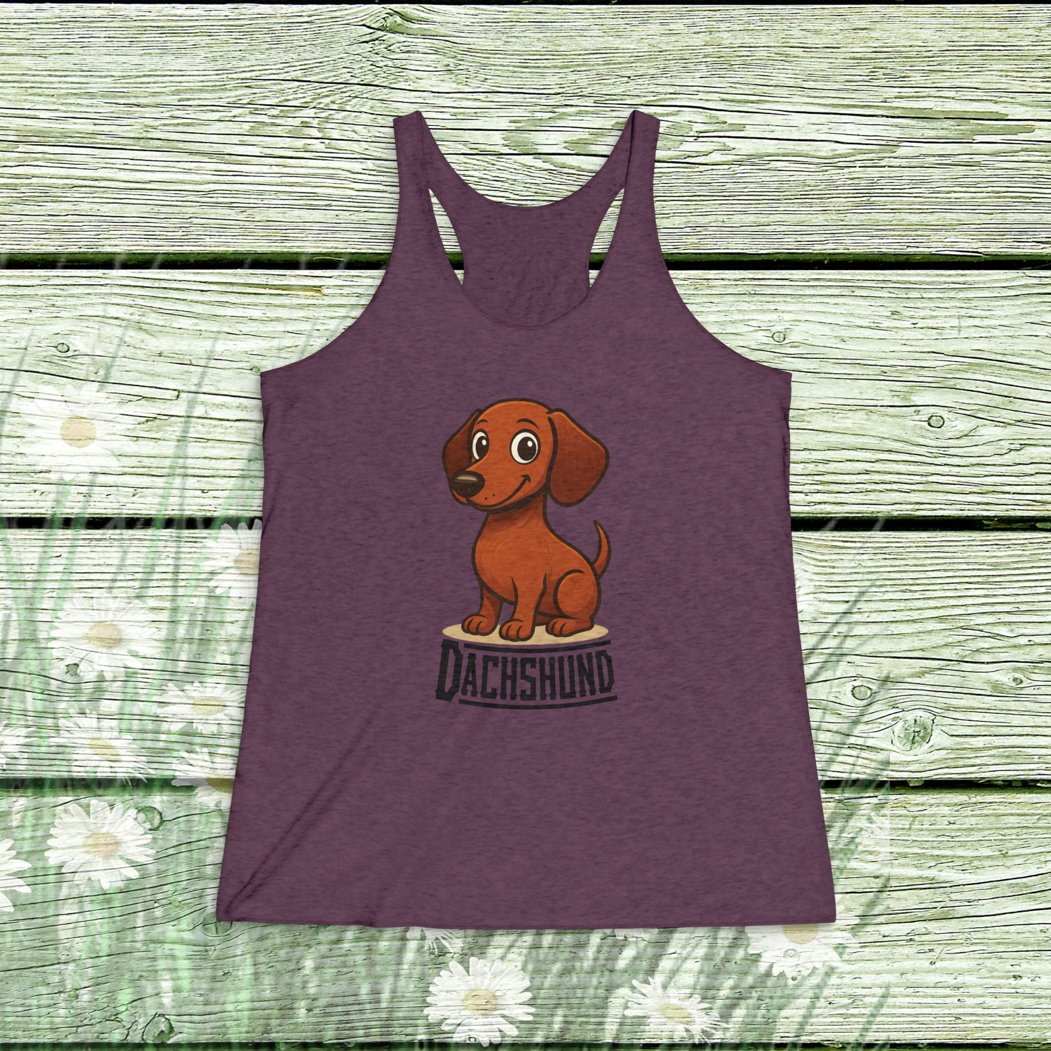 Women’s Dachshund Racerback Tank – Mischievous Daxie Design
