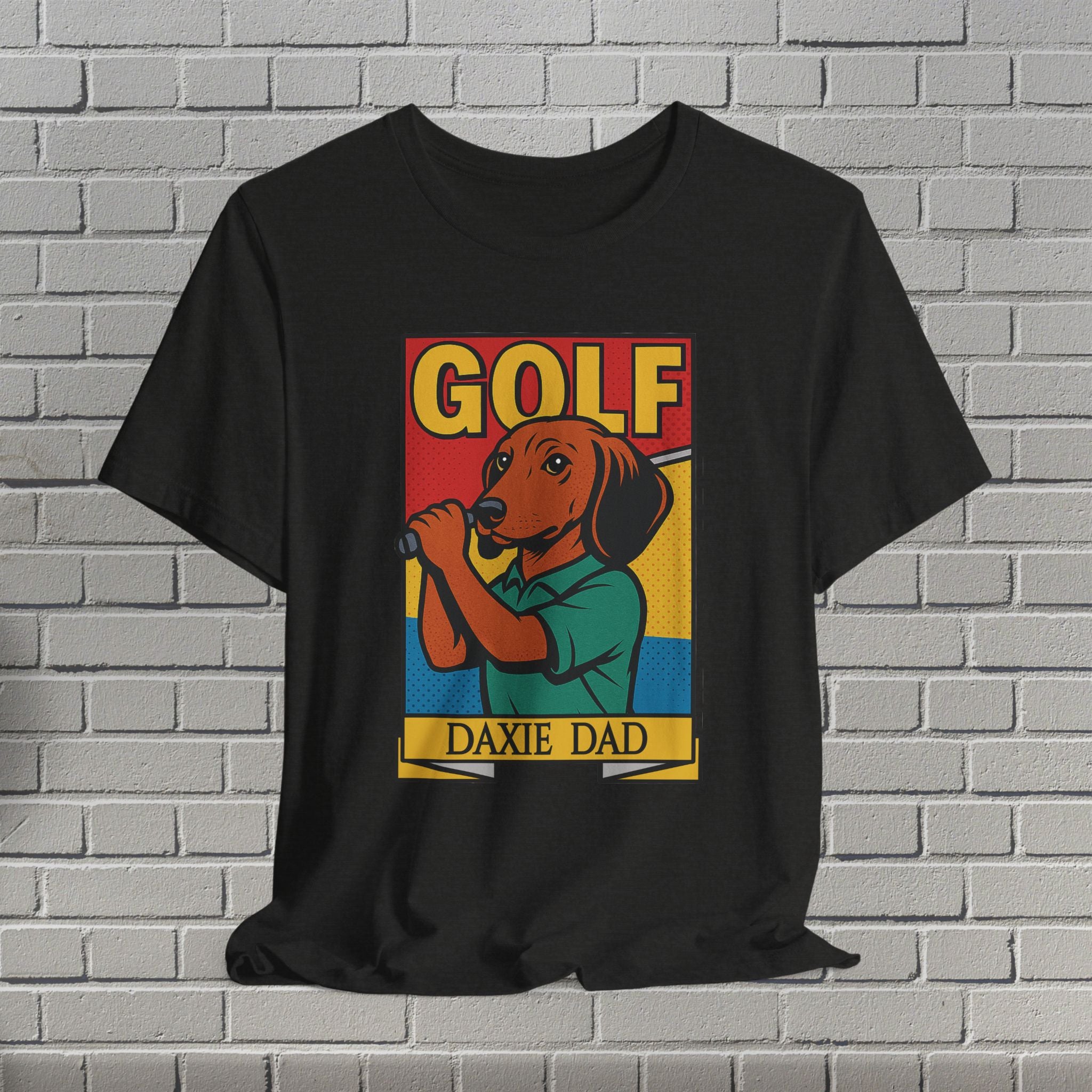 Golfing Dachshund Dad Tee, Fun Gift for Dog Lovers, Father's Day Shirt, Casual Wear, Summer Style, Pet Lover Apparel
