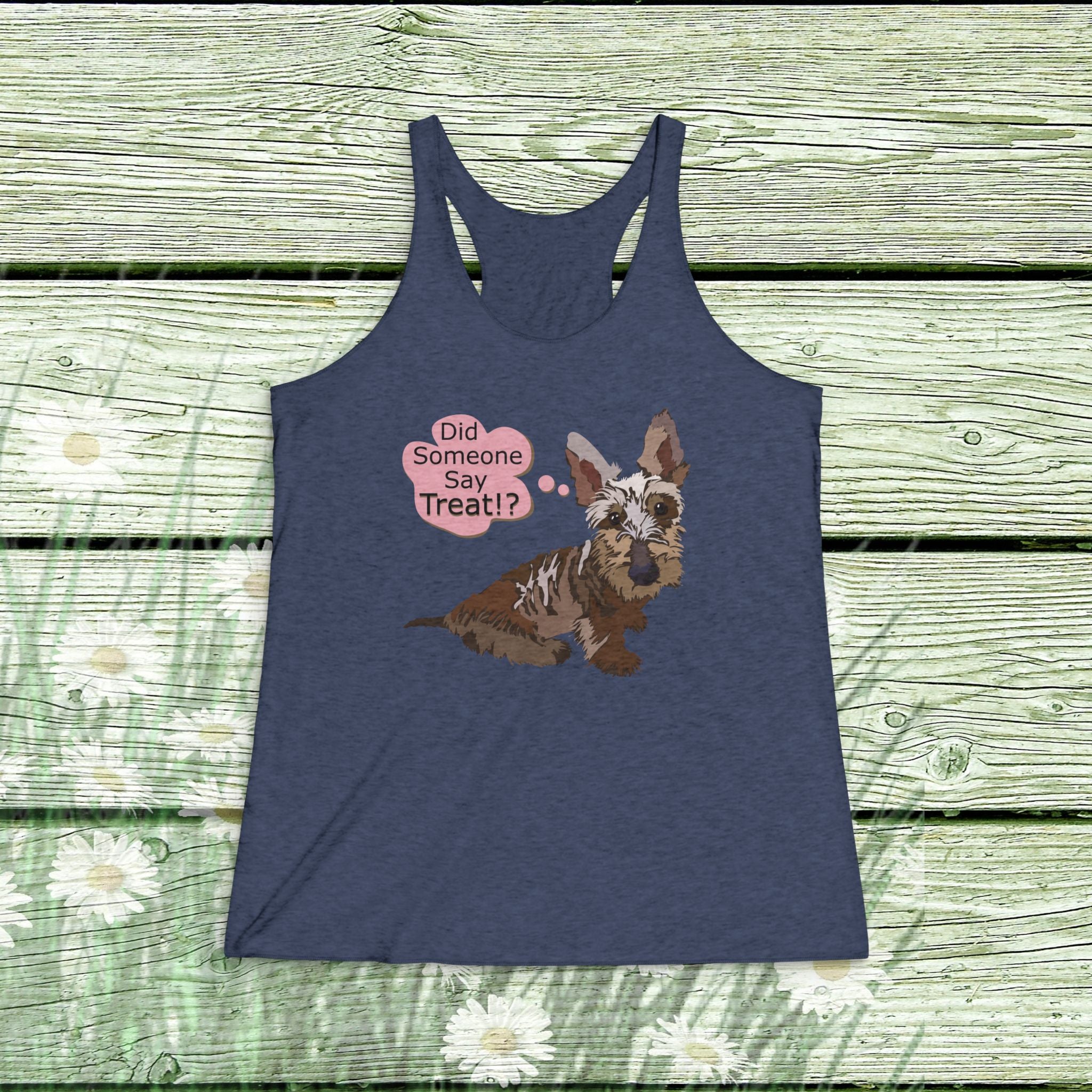 Women’s Racerback Tank – Cute Scottish Terrier ‘Did Someone Say Treat?’ Dog Lover Tank Top