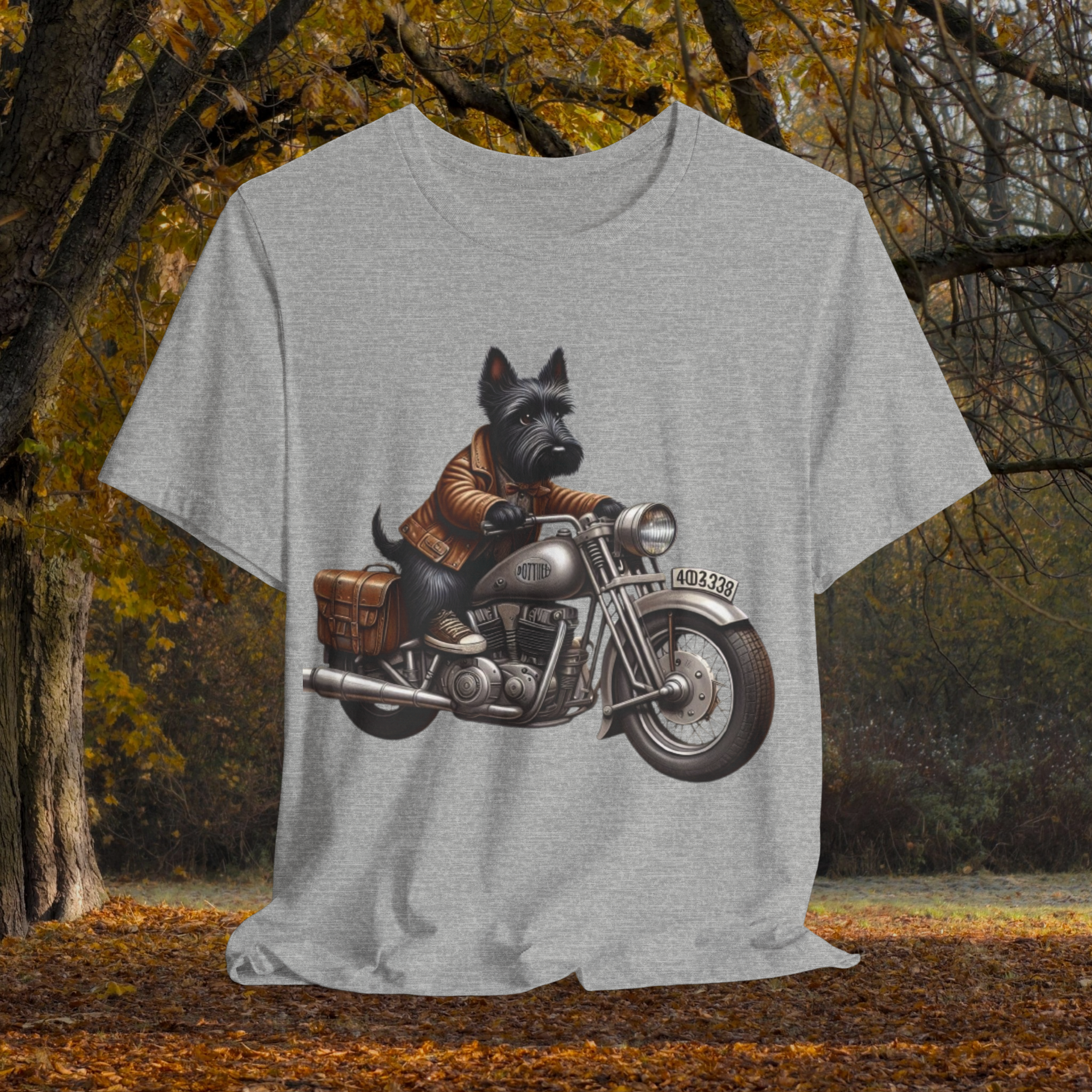 Biker Dog Unisex Jersey Tee - Motorcycle Lover's Gift