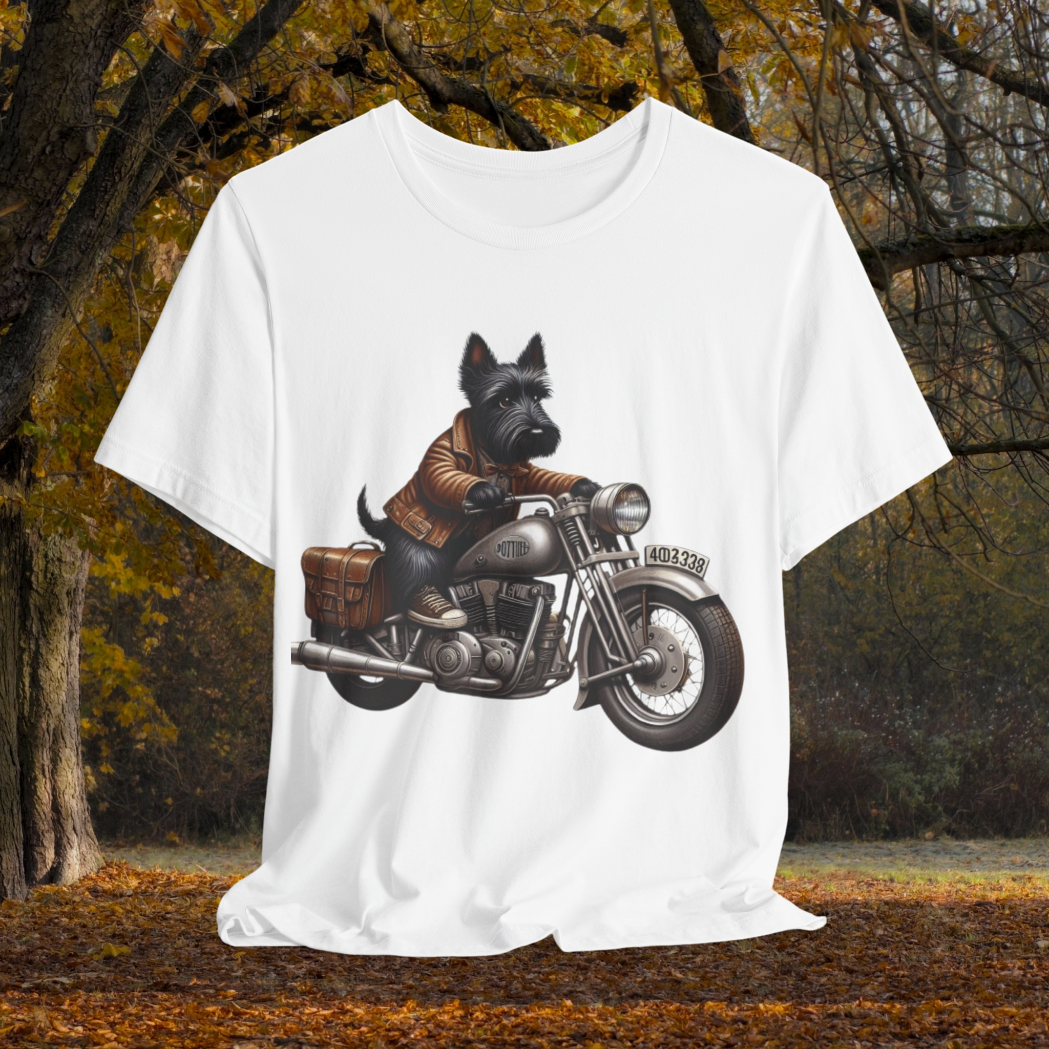 Biker Dog Unisex Jersey Tee - Motorcycle Lover's Gift