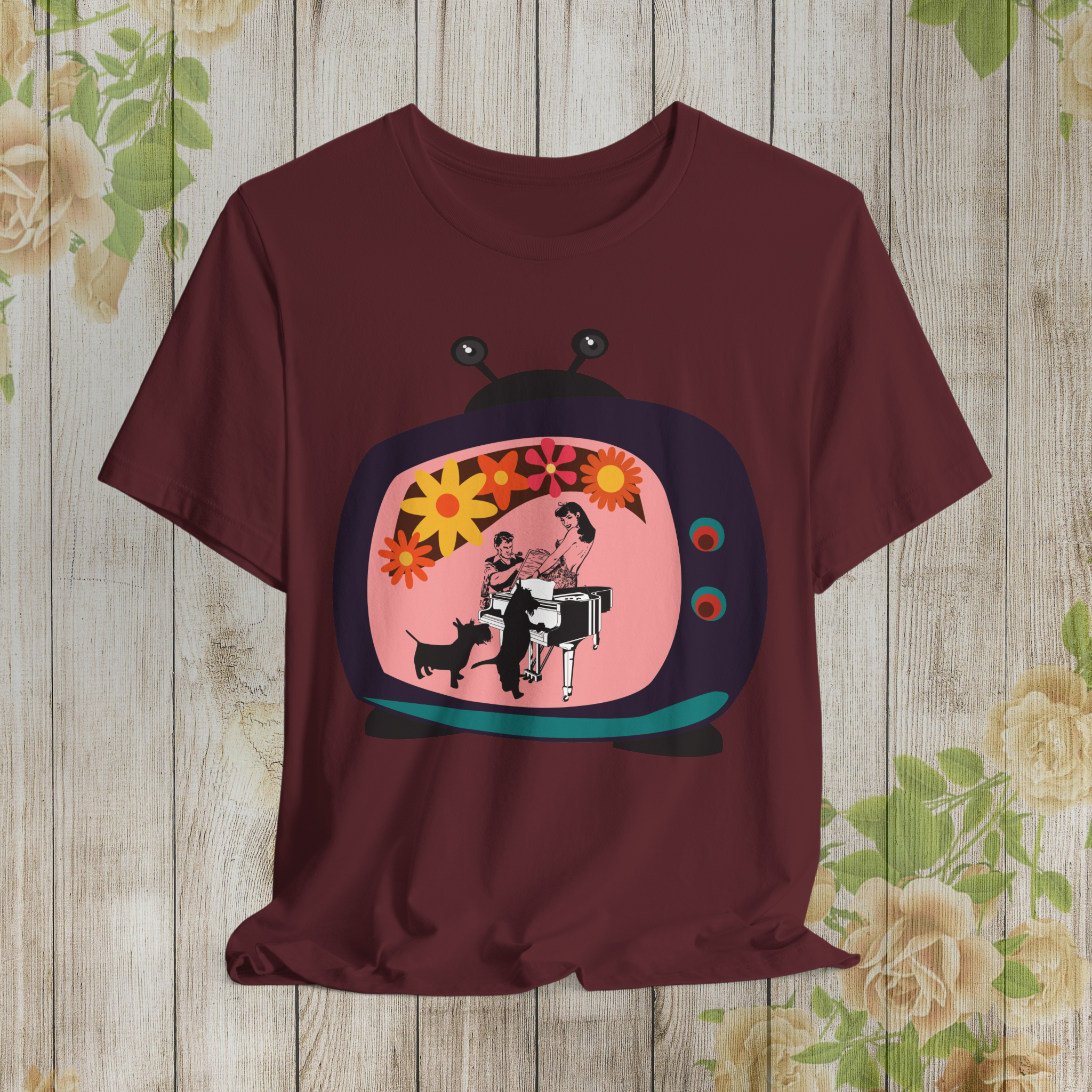 Retro TV Graphic Tee - Unisex Short Sleeve Jersey Shirt