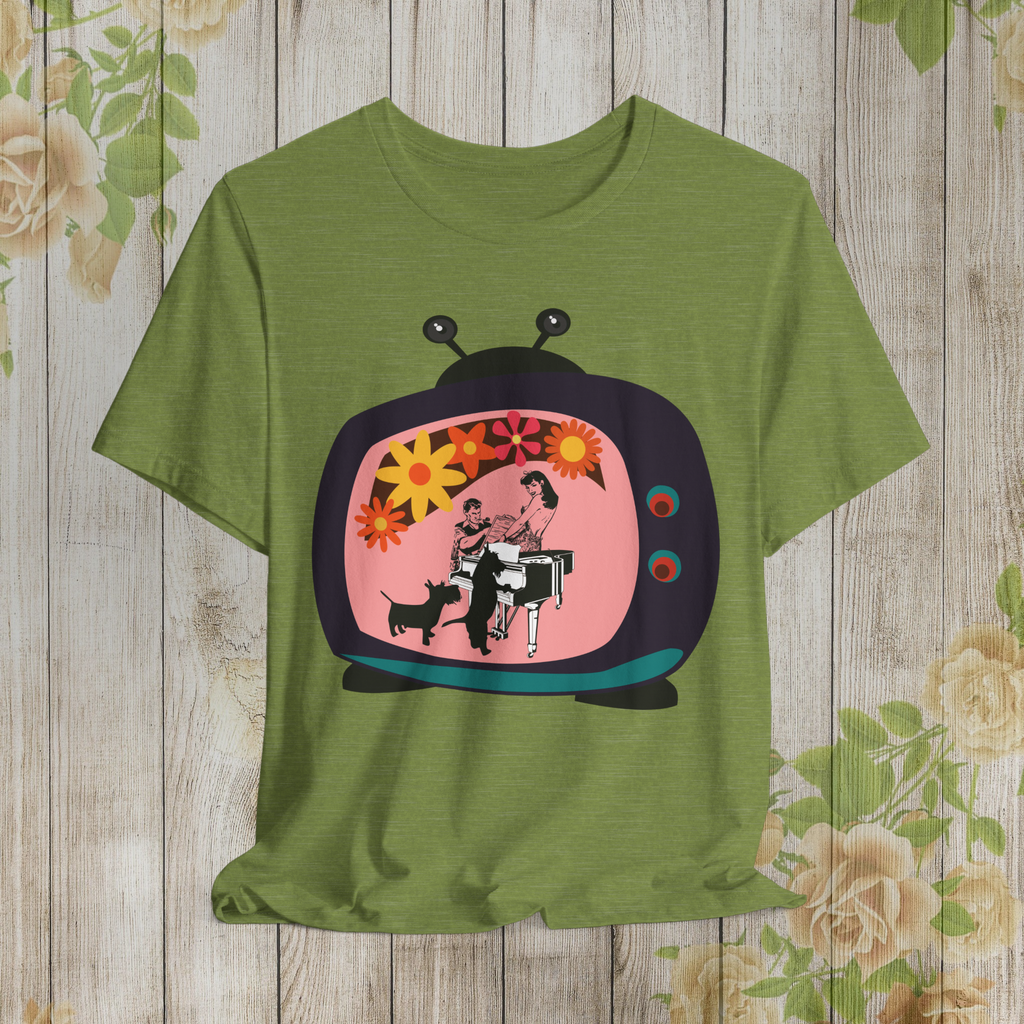 Retro TV Graphic Tee - Unisex Short Sleeve Jersey Shirt