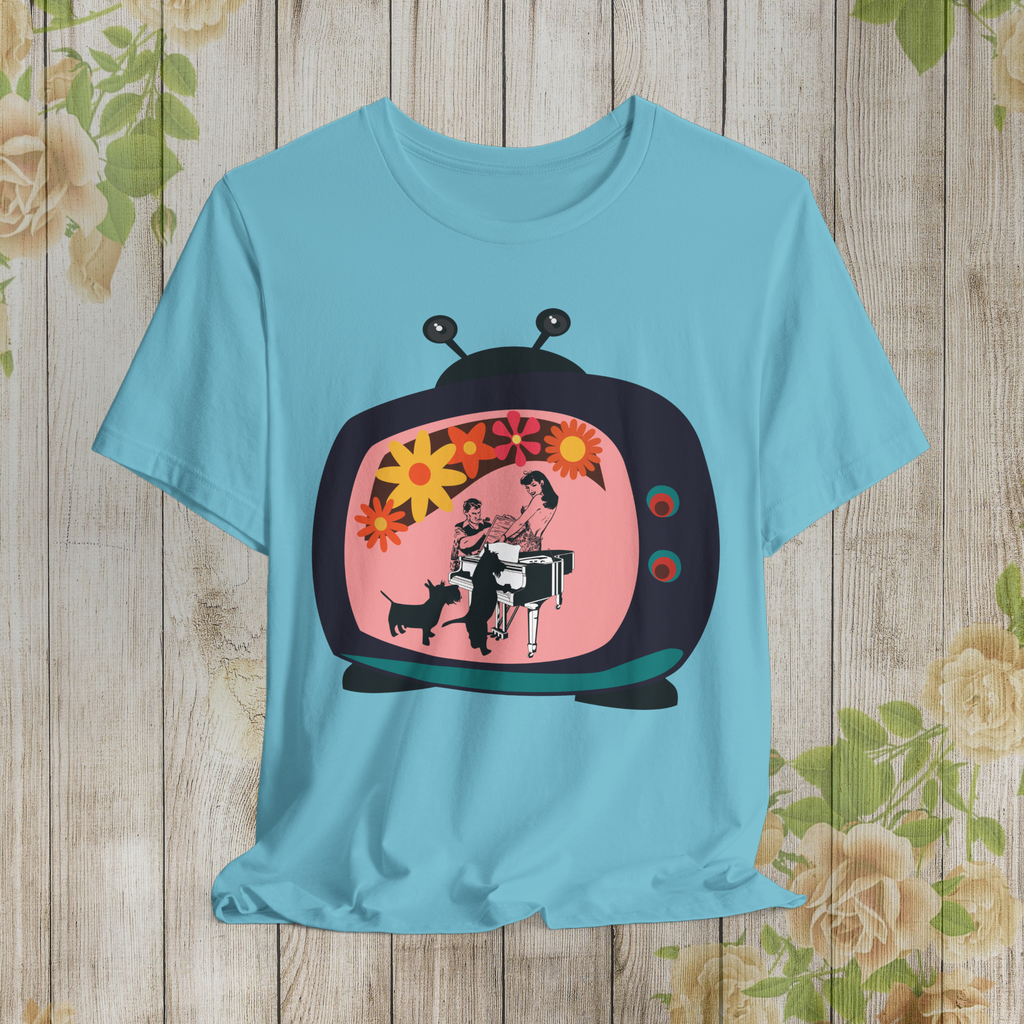 Retro TV Graphic Tee - Unisex Short Sleeve Jersey Shirt