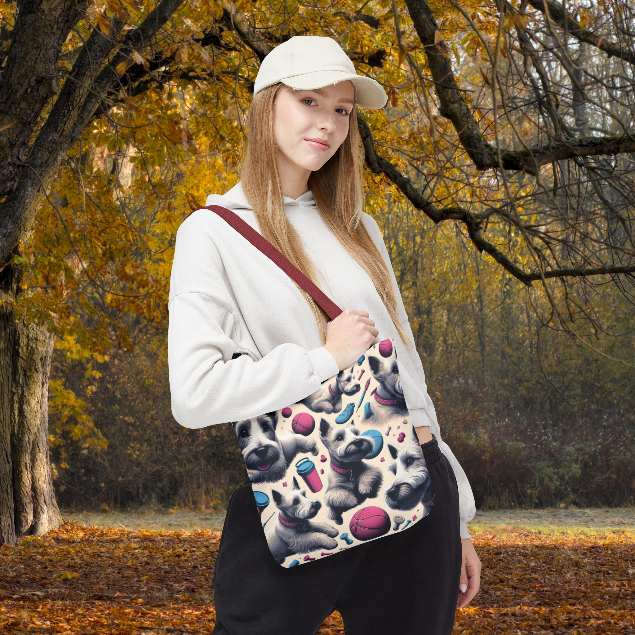 Fun Dog Tote Bag - Playful Scottish Terrier Design for Pet Lovers