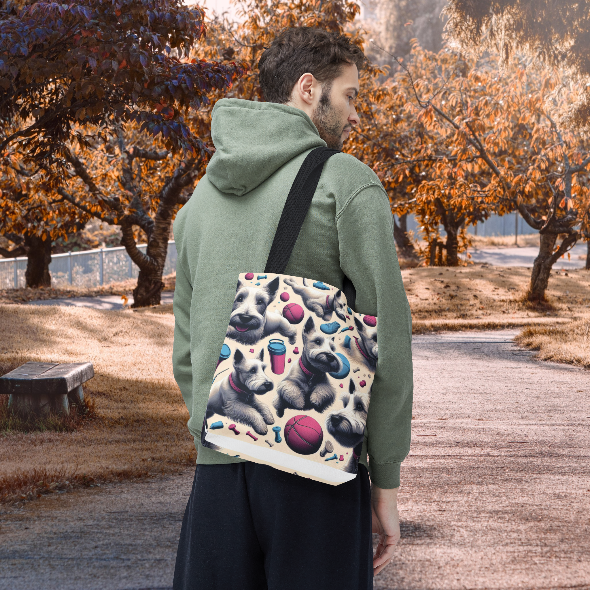 Fun Dog Tote Bag - Playful Scottish Terrier Design for Pet Lovers